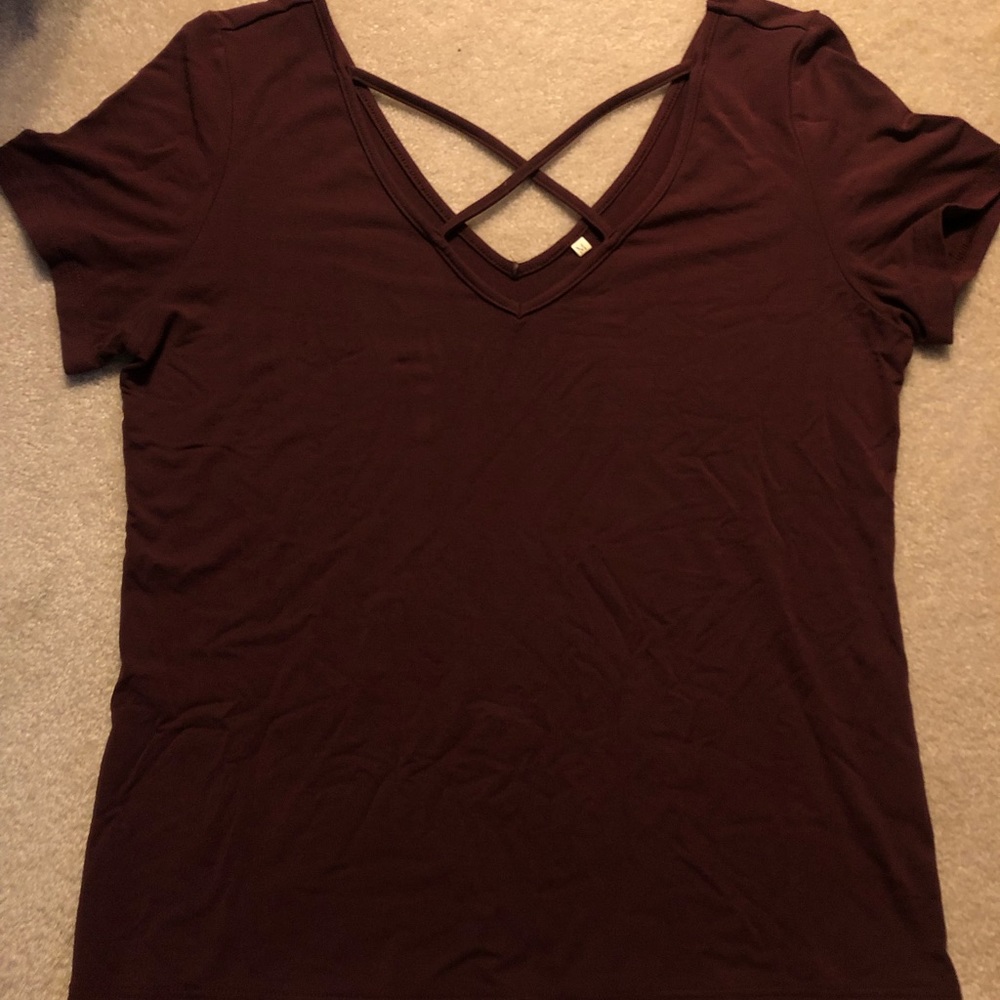 Maroon V-neck with straps